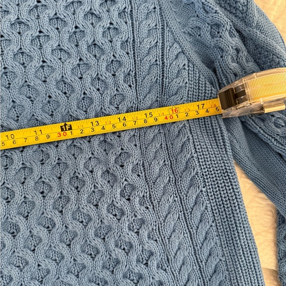 Tory Burch Blue Cable Knit Sweater - Picture 9 of 11